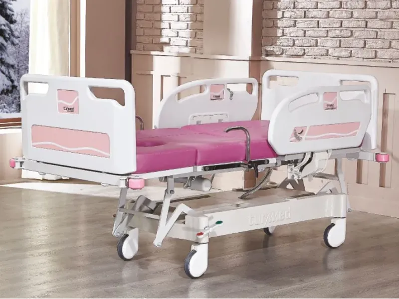 Pat spital electric cu 4 motoare – Pat obstetrică-ginecologie profesional