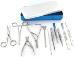Trusă mică chirurgie Suprema cu 11 instrumente – Cutie aluminiu – TDN MEDICAL
