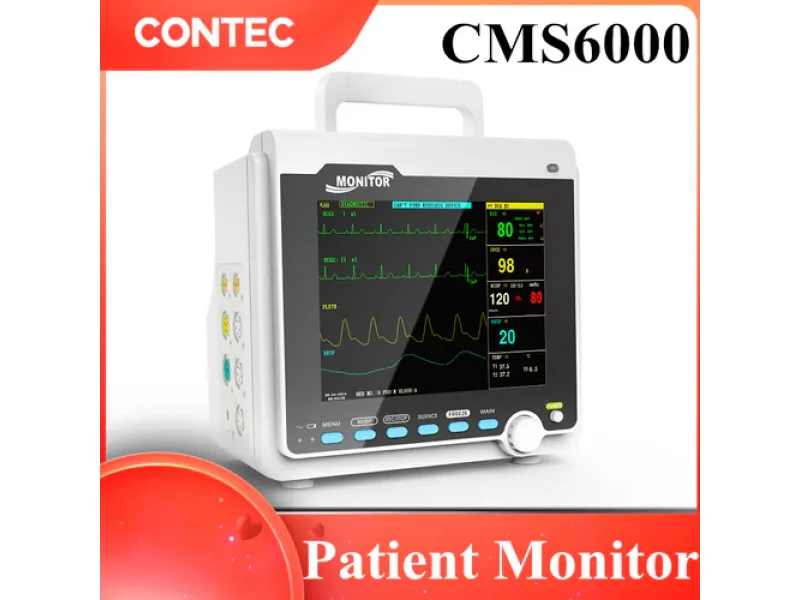 Monitor pacient CONTEC CMS6000 cu ecran color 8” pentru ICU/CCU – ECG NIBP SpO2 PR TEMP