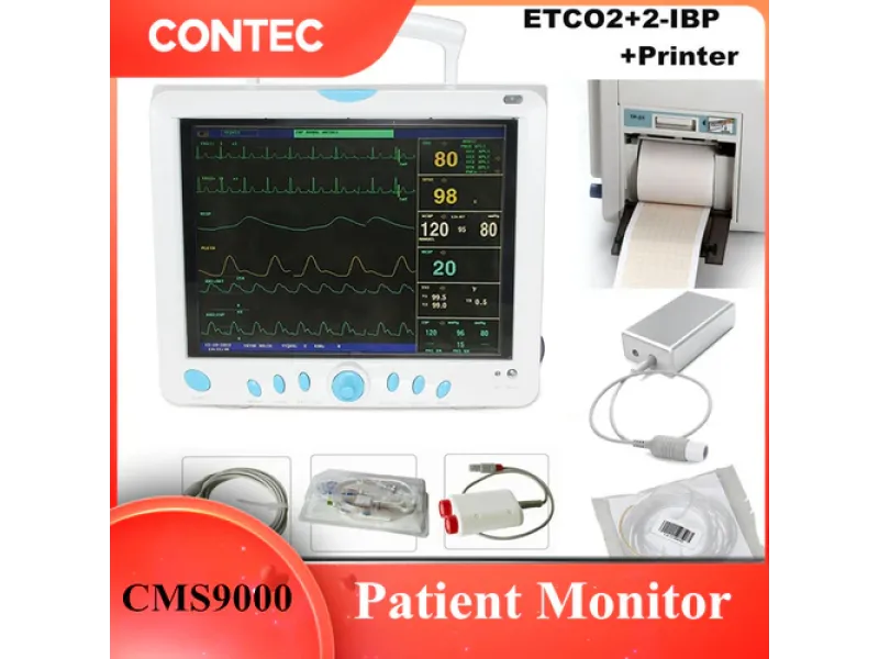 Monitor pacient CONTEC CMS9000 – Capnograf & Semne vitale ICU/CCU CO₂ 2-IBP + Imprimantă