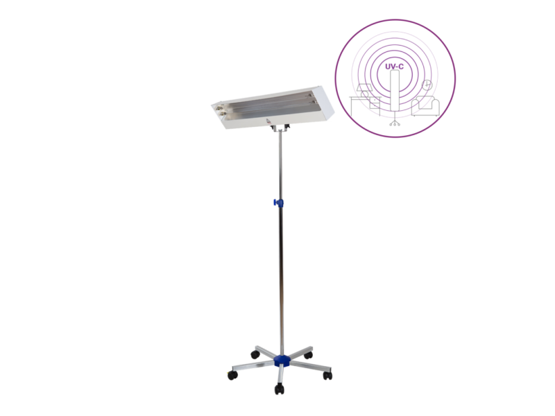 Lampă UV-C bactericidă și germicidală LBA 55W-S – Stativ mobil cromat