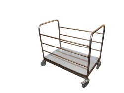 Carucior din inox tip platforma :pentru transport - colectare saci cu rufe murdare