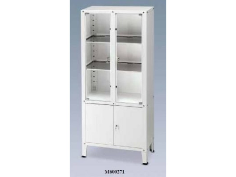 Dulap pentru medicamente si instrumente cu doua compartimente suprapuse, usi securizate