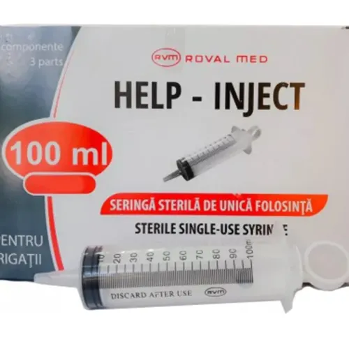 Seringa irigatii 100ml sterila fara ac / SERINGA 100 ML GUYON PENTRU IRIGATII - cutie 25 buc