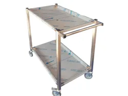 Cărucior transport alimente din inox cu 2 blaturi – TDN-CMA1