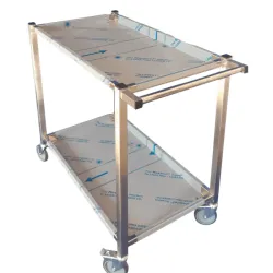 Cărucior transport alimente din inox cu 2 blaturi – TDN-CMA1