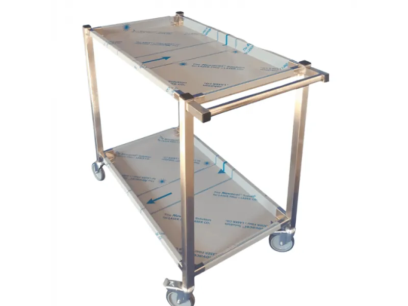 Cărucior transport alimente din inox cu 2 blaturi – TDN-CMA1