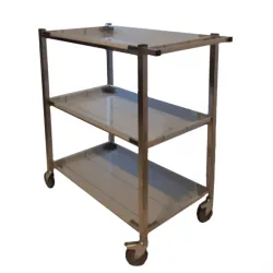 Cărucior transport alimente din inox cu 3 blaturi – TDN-CMA2