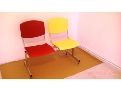 Bancheta Sală de Așteptare cu Cadrul din Inox și Șezut din PVC – 2 Locuri (BS02)