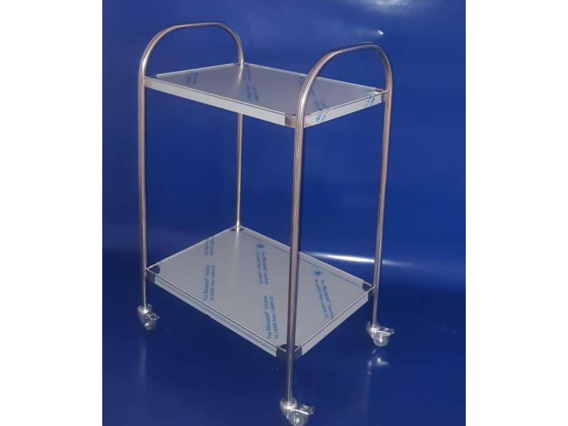 Masă tratament inox cu mânere verticale și 2 blaturi -TDNMT1