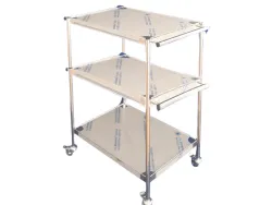 Masă instrumentar inox cu mânere orizontale și 3 blaturi – TDN-MO2