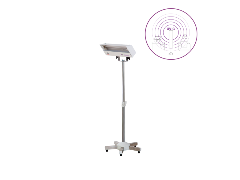 Dispozitiv UV-C LBA 15W pe ministativ mobil inox