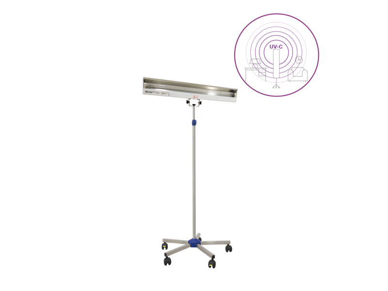 Dispozitiv UV-C LBA 15W pe stativ mobil cromat
