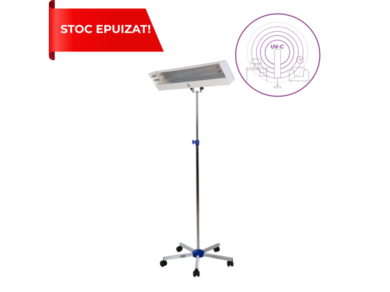 Dispozitiv UV-C LBA 2X15W pe stativ mobil cromat