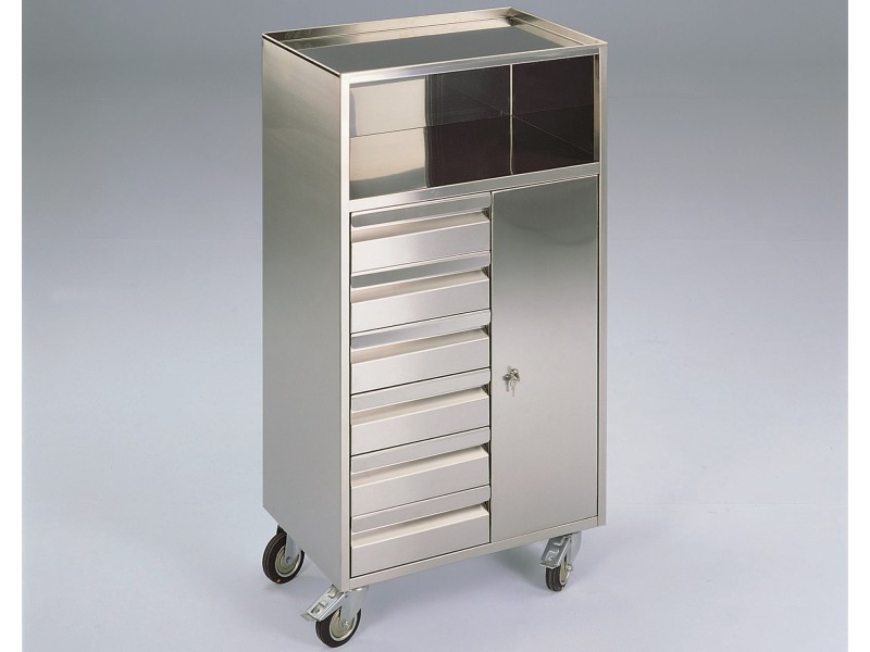 🛠️ M600490 – CARUCIOR PENTRU ANESTEZIE 🩺 Pentru sala de operație, construit integral din oțel inoxidabil – rezistent și ușor de curățat!