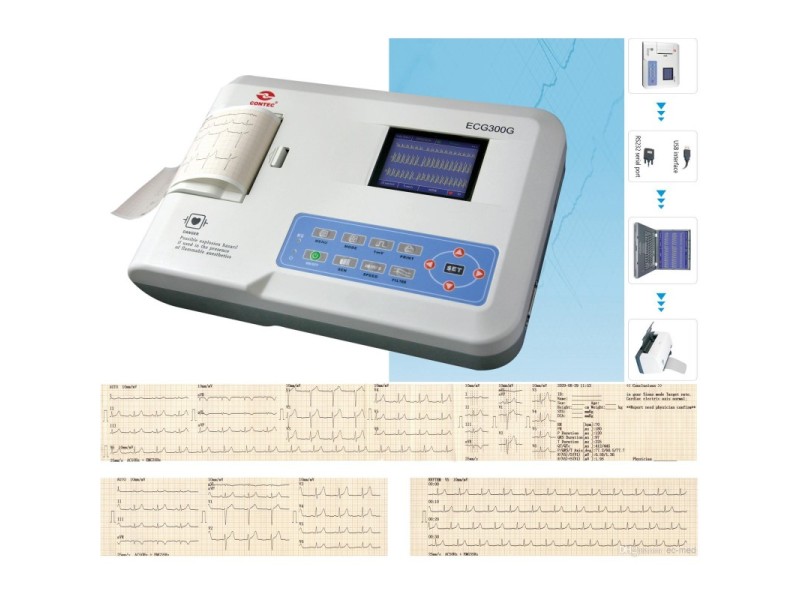 ELECTROCARDIOGRAF ECG cu 3 canale CONTEC CMS 300G
