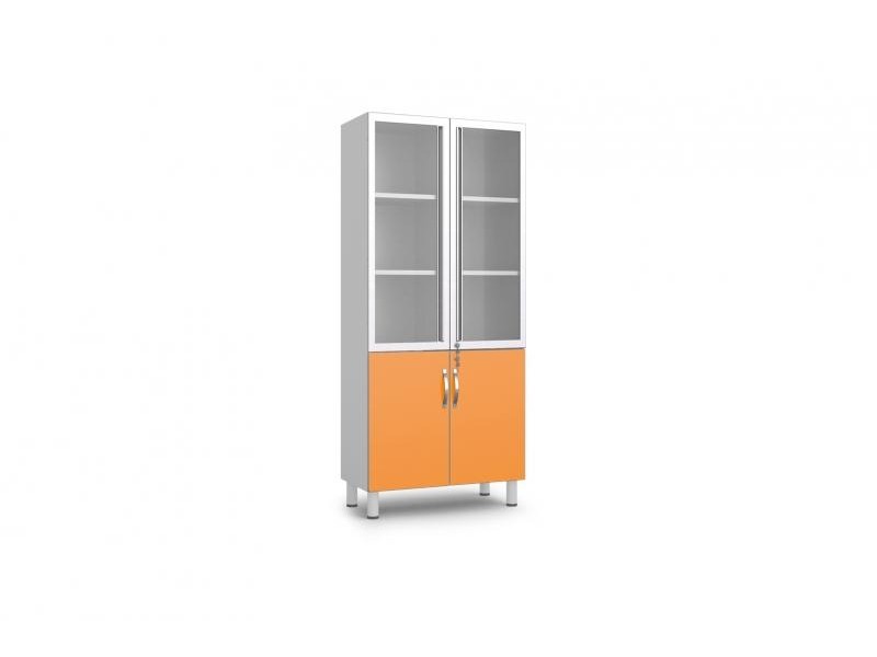 Givas DISPLAY CABINET - Vitrina cu usi de sticla sus si oarbe jos
