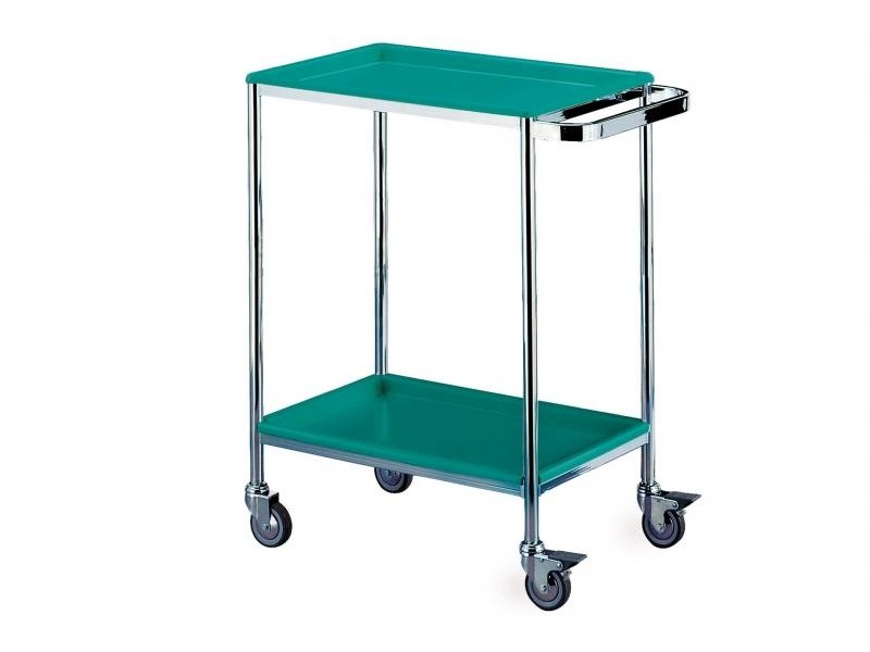 Givas SERVICE TROLLEYS - Carucior cromat cu 2 tavi ABS 60x40x82 cm