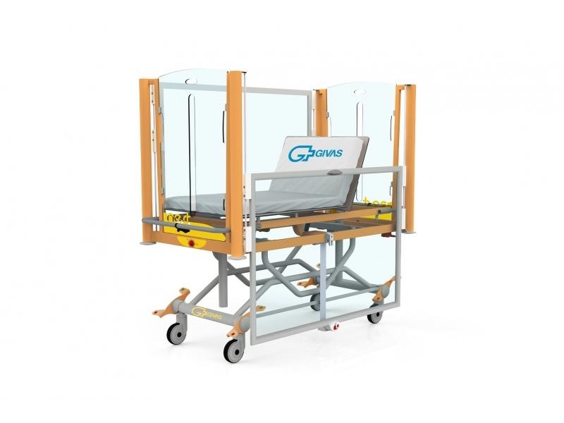 Givas NEST - Pat pediatric manual cu bare Plexiglass