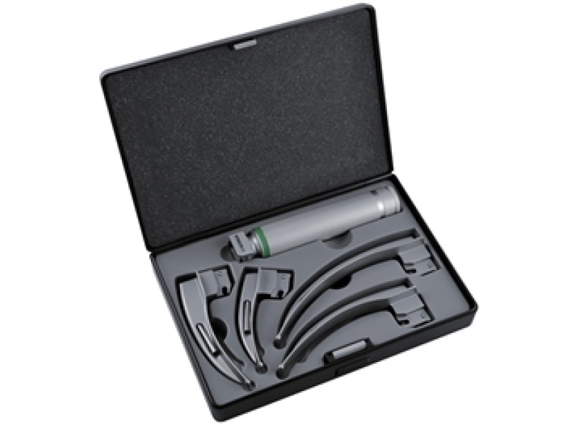 Set Laringoscop GIMA Green FO 2.5V 4 Lame McIntosh Xenon