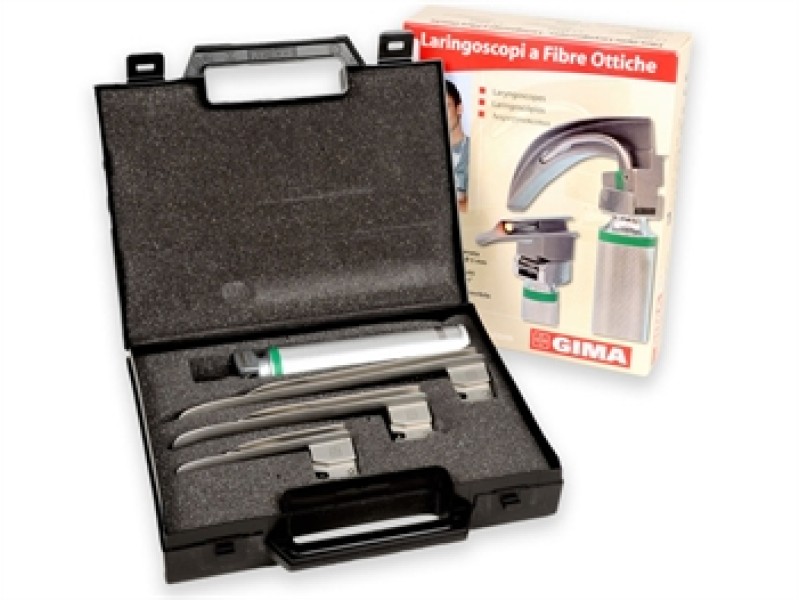 Set Laringoscop GIMA Green FO 2.5V 3 Lame Miller Xenon