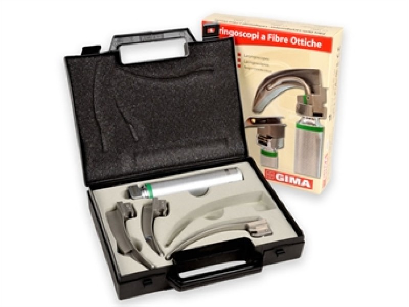 Set Laringoscop Adult GIMA MaxLite FO 4 Lame Macintosh 2.5V
