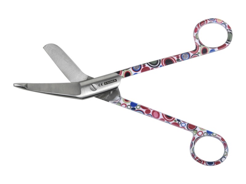 Foarfeca Medicala Bandaje Inox GIMA 18cm Model Bubbles