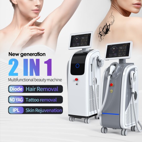 2 în 1 Sistem Multifuncțional de Frumusețe – Diode Laser, IPL & ND YAG