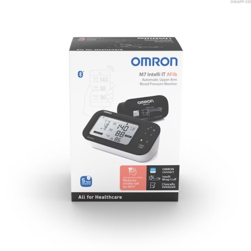 OMRON M7 Intelli IT AFib (HEM-7380T1-EBK) – Tensiometru inteligent cu Bluetooth și detecție AFib