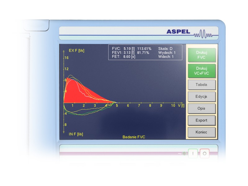 ASPEL SPM SPIRO v.302 – Spirometru digital portabil cu ecran tactil, evaluare funcție pulmonară