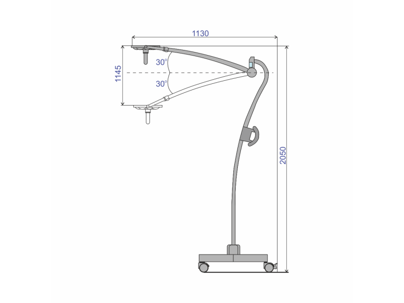 Lampa examinare Emaled 200F, stand mobil, 50.000 lx