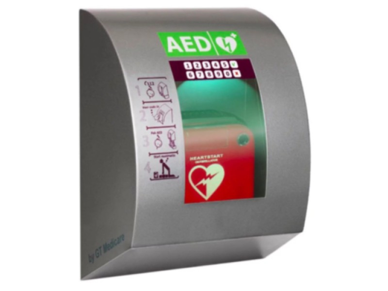 Cabinet exterior SixCase SC1440 RSS defibrilator cu PIN Code Lock (Grey)