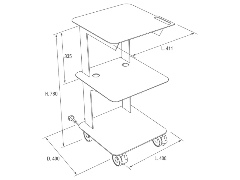 Astro Etajera Cu 3 Rafturi Si 3 Prize