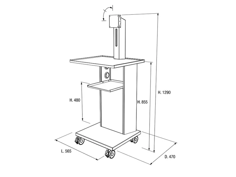 Astra Cart Mobil Pentru Scanner Cu Suport Pentru Laptop