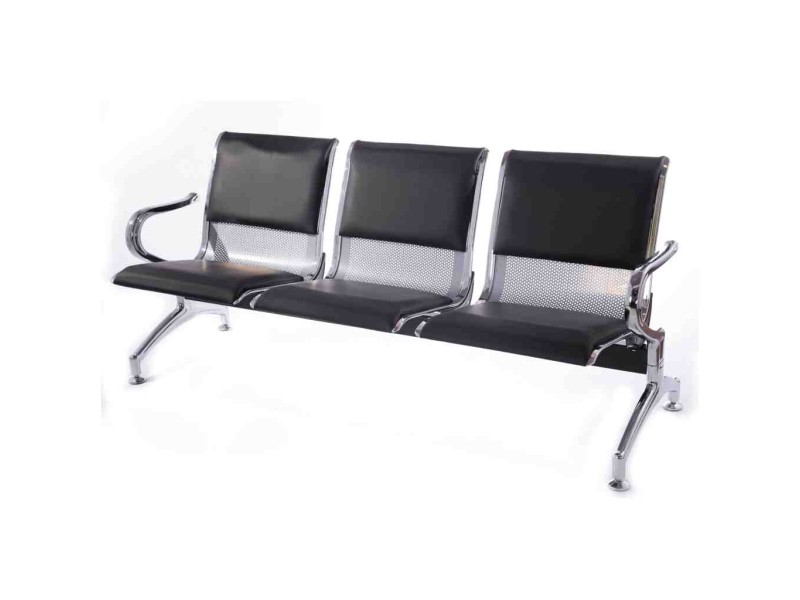 Bancutǎ de așteptare din piele ecologicǎ cu 3 locuri