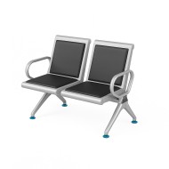 Banchetă sală așteptare 2 locuri cu piele ecologică