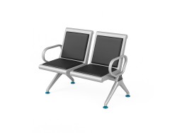 Banchetă sală așteptare 2 locuri cu piele ecologică