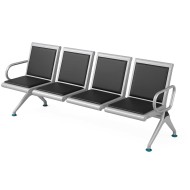 Banchetă sală așteptare 4 locuri cu piele ecologică