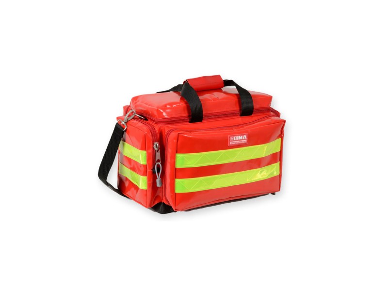 Geantă medic roșie acoperită cu PVC mică