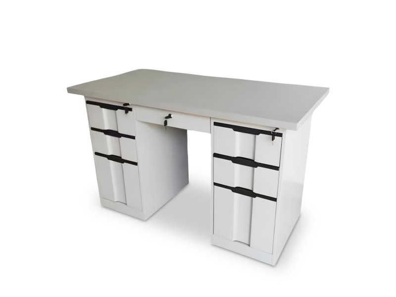 Birou medic din metal cu șase sertare PMOD-01