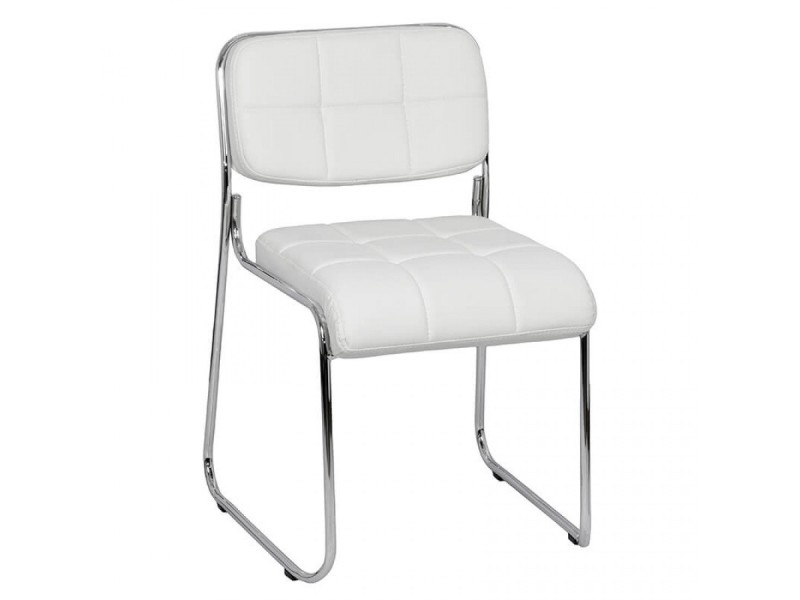 Scaun așteptare din piele ecologicǎ alb