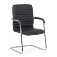 Scaun așteptare din piele ecologicǎ negru