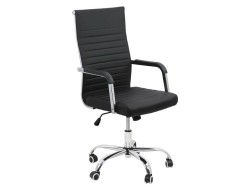 Scaun de birou reglabil din piele ecologică negru