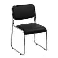 Scaun vizitator din piele ecologicǎ negru