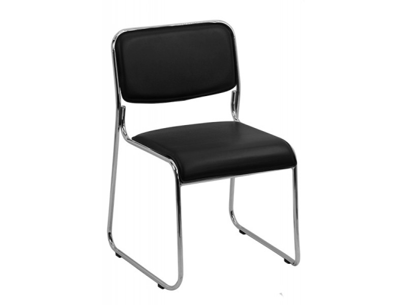 Scaun vizitator din piele ecologicǎ negru