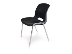 Scaun vizitator negru din plastic