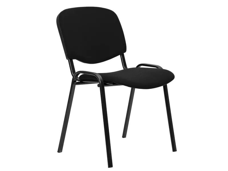 Scaun vizitator din material textil negru