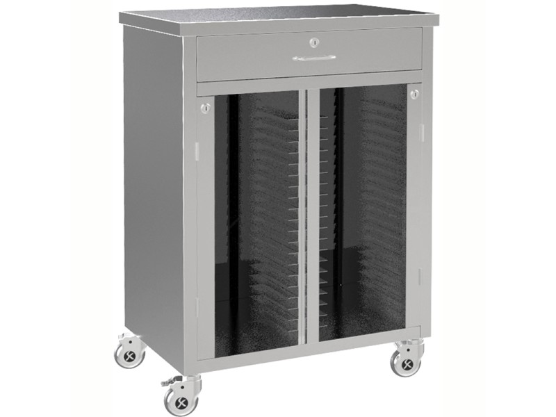 Troliu fișe pacienți inox PSKH013
